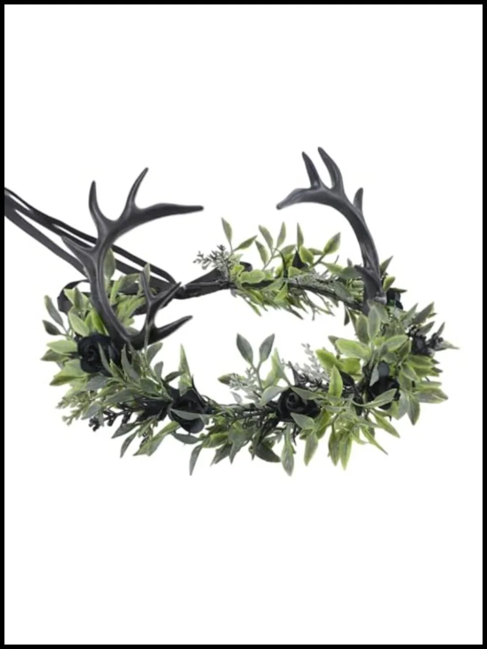 Handmade Fairy Antler Crown Headpiece with Adjustable Ribbon